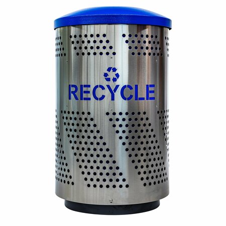 EX-CELL KAISER Arena-Perforated 51-Gal. Recycling Receptacle, Stainless Steel ARENA-51 R SS/RBL